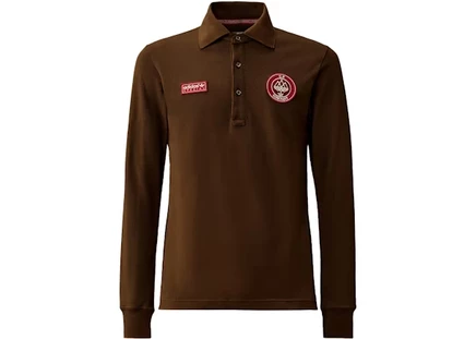 Мужское поло adidas spzl x c.p. company solid piquet, коричневое