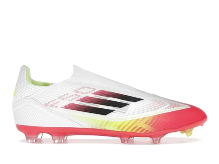 Мужские бутсы Adidas F50 Laceless, бело-черно-желтые