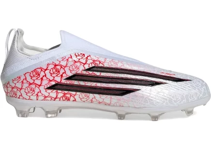 Детские бутсы Adidas F50 Laceless, бело-черно-красные