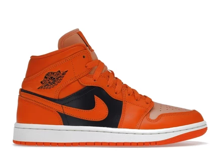 Женские кроссовки Jordan 1 Mid SE, оранжево-малиновые