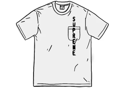 Мужская футболка Supreme Contrast Stitch, белая