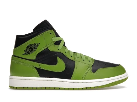 Женские кроссовки Jordan 1 Mid Altitude Green, черно-зеленые