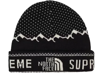 Унисекс шапка Supreme The North Face Fold Beanie, черная