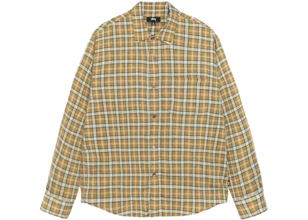 Мужская рубашка Stussy Plaid Matthew с принтом, золотая