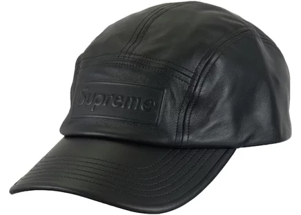 Унисекс кепка Supreme Camp Cap GORE-TEX кожаная, черная