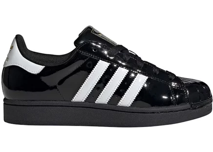 Женские кеды Adidas Superstar II, черно-белые с золотом