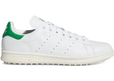 Мужские кроссовки для гольфа adidas stan smith spikeless, бело-зеленые