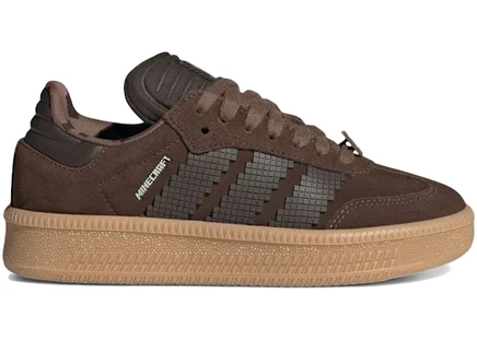 Детские кроссовки Adidas Samba Minecraft Spider, коричневые