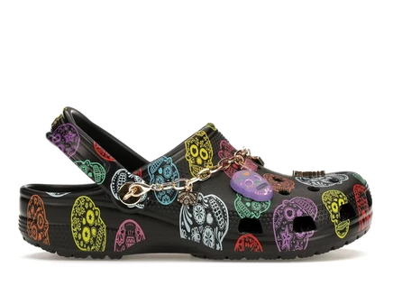 Мужские сабо Crocs Día de Muertos, черно-мульти