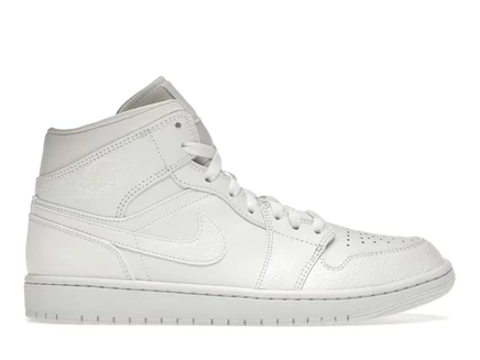 Мужские кроссовки Jordan 1 Mid Triple White 2.0, белые