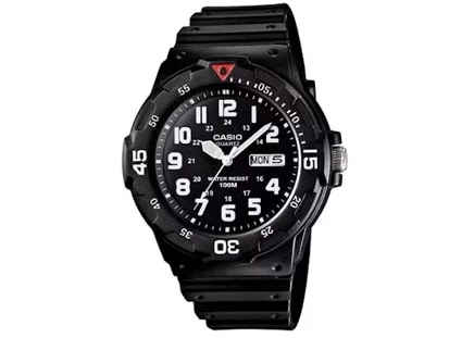 Мужские часы Casio MRW-200H-1BV, кварцевые, корпус 48 мм, корпус и ремешок из полимерной смолы, черные