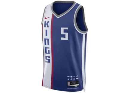 Мужская баскетбольная майка Nike Aaron Fox City Edition 2023/24, синяя/белая