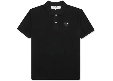 Унисекс поло comme des garcons play black emblem, черное