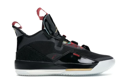 Мужские кроссовки Jordan XXXIII CNY, чёрно-красно-золотые