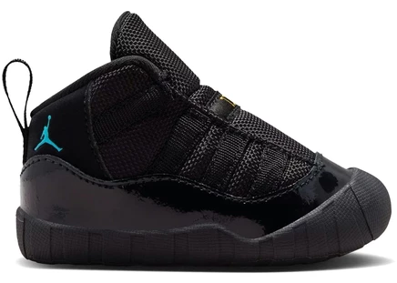 Детские пинетки Jordan 11 Retro, черно-сине-желтые