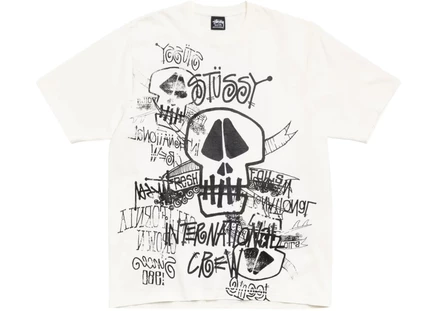 Stussy Skulls Pigment Dyed Tee Natural natural