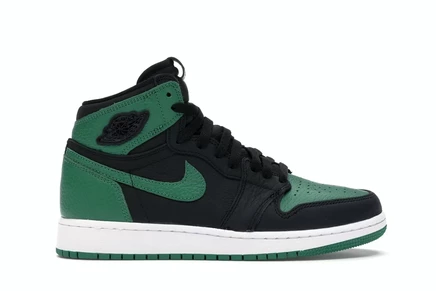Jordan 1 Retro High Pine Green Black (GS) black/pine green-white-gym red
