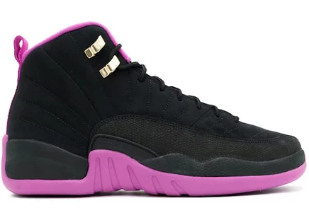 Детские кроссовки Jordan 12 Retro Hyper Violet, черно-фиолетовые