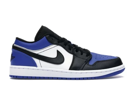 Мужские кроссовки Jordan 1 Low Royal Toe, сине-бело-черные