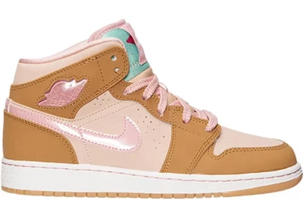 Детские кроссовки Jordan 1 Lola Bunny, пшенично-розовые