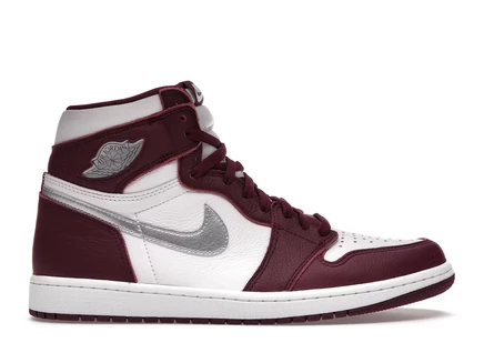 Мужские кроссовки Jordan 1 Retro High OG Bordeaux, бордово-белые