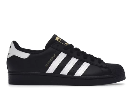 Унисекс кроссовки adidas superstar без шнурков, бело-черные с золотыми деталями