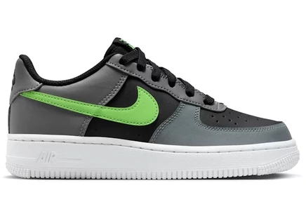 Детские кроссовки Nike Air Force 1 Low, черно‑серые/лайм