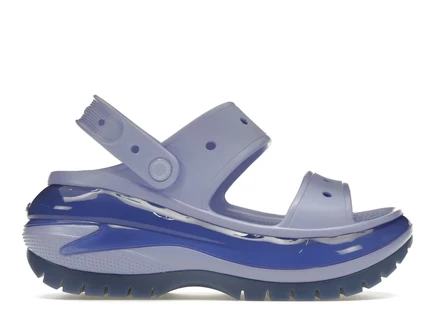 Унисекс сандалии Crocs Mega Crush Sandal на платформе, полупрозрачные Moon Jelly