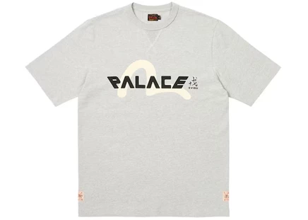 Мужская футболка Palace x Evisu Logo, серый меланж