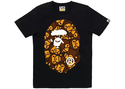 Женская футболка Bape All Baby Milo Big Ape Head, черная