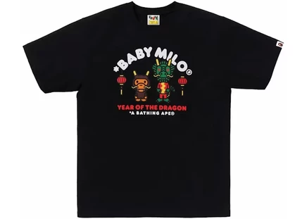 Мужская футболка bape year of the dragon baby milo, черная