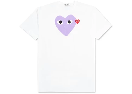 Женская футболка Comme des Garcons PLAY, бело-фиолетовая