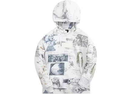 Мужское худи Kith x Star Wars Sketches, белое