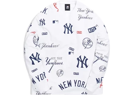 Мужской лонгслив KITH MLB New York Yankees, белый