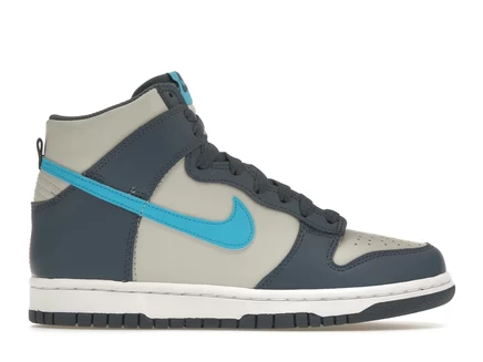 Детские кроссовки Nike Dunk High, светло-бежевые с голубым