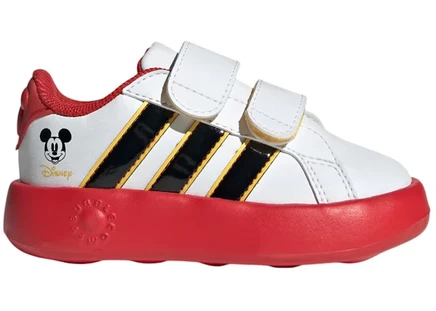 Детские кеды Adidas Grand Court Disney, бело-черно-золотые
