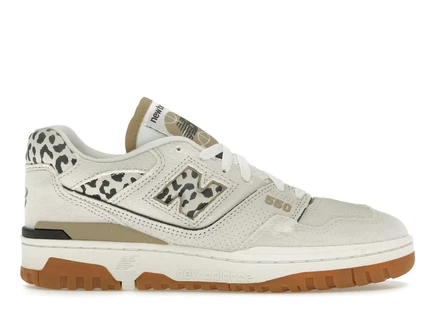 Женские кроссовки New Balance 550 Leopard, молочно-белые