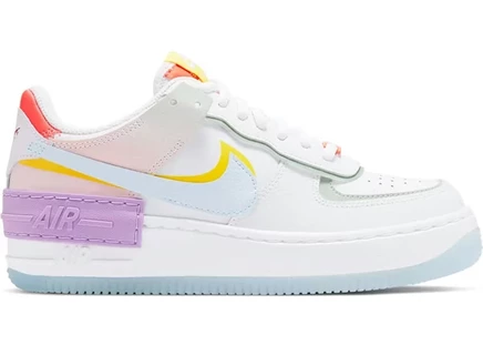Женские кроссовки Nike Air Force 1 Shadow, бело-голубо-фиолетовые