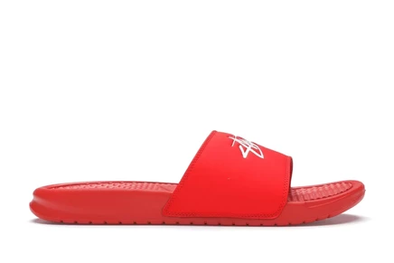 Мужские сланцы Nike Benassi Stussy, ярко-красные