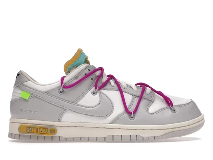 Мужские кроссовки Nike Dunk Low Off-White Lot 21, серые