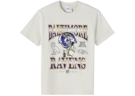 OVO x NFL Baltimore Ravens Graphic Team T-Shirt Ash Heather Grey ash heather grey