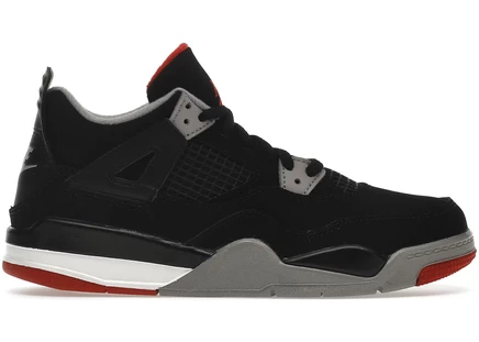 Детские кроссовки Jordan 4 Retro Bred 2019 PS, черно-красно-серые