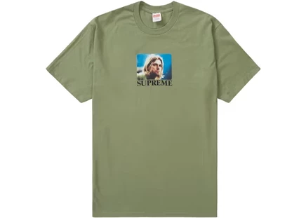 Мужская футболка Supreme Kurt Cobain, светло-оливковая
