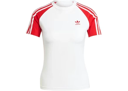 Женская футболка Adidas Adicolor, бело-красная