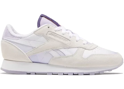 Унисекс кроссовки reebok classic leather madwomen, бело-фиолетовые