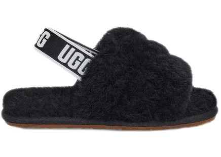 Детские шлепанцы UGG Fluff Yeah, черные