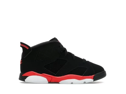 Детские кроссовки Jordan 6 Retro Infrared (TD), черно‑красные