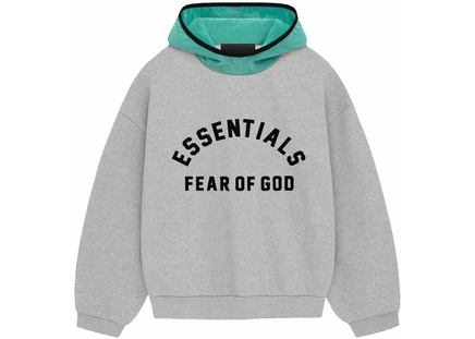 Худи Fear of God Essentials Nylon Fleece, светло-серый/мятный