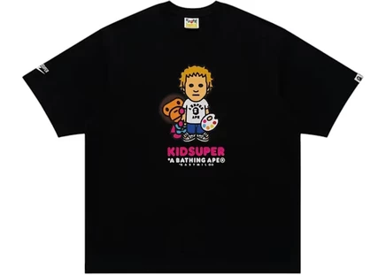 Мужская футболка Bape x KidSuper Milo, черная