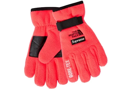 Унисекс флисовые перчатки Supreme x The North Face RTG, ярко-красные
